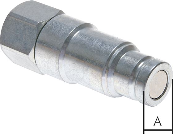 Exemplary representation: Flat-face coupling plug with pressure electromagnet, galvanised steel