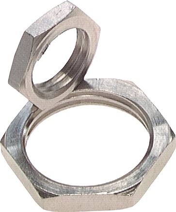 Exemplary representation: Hexagon locknut (metric thread), nickel-plated brass