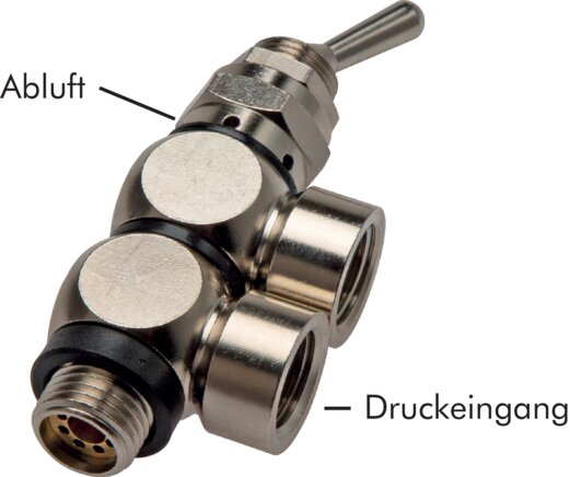 Exemplary representation: 4/2-directional toggle valve with female thread