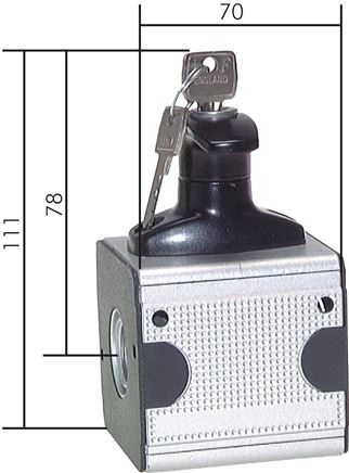 Exemplarische Darstellung: Kugelhahn mit Entlüftung - Multifix, Knebel abschließbar