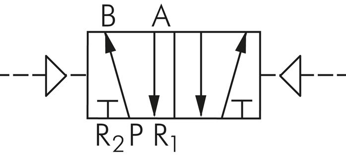 Schematic symbol: 5/2-way pneumatic pulse valve